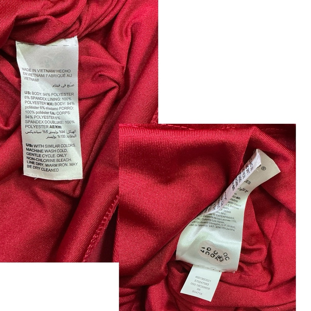 Chico's Sheath Shift Dress Bell Sleeve V Neck Dressy Red Plus 20/22 XXL - Picture 12 of 15